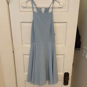 Blue Sleeveless Halter Sundress
